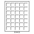 Leuchtturm coin box 35 square compartments up to 35 mm Ø, smoke coloured (315905)