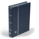 Leuchtturm Stockbook LEDER, DIN A4, 64 black pages, padded  genuine leather cover, blue (356722)
