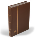 Leuchtturm Stockbook LEDER, DIN A4, 64 black pages, padded genuine leather cover, brown (356723)