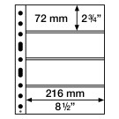 Leuchtturm GRANDE EASY plastic sheets, 4 horizontal pockets for banknotes, PP, clear, pack of 50 (358075)