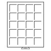 Leuchtturm coin box 20 square compartments up to 48 mm Ø, smoke coloured (306945)