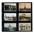 Leuchtturm Plastic pockets MAXIMUM, for New postcards, landscape format, black (302702)