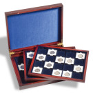 Leuchtturm Presentation case VOLTERRA TRIO de Luxe, each for 20 QUADRUM coin capsules 50x50mm, blue (304747)