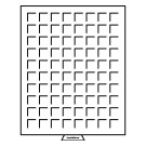 Leuchtturm Coin box 80 square compartments up to 24 mm Ø, smoke coloured (316663)