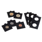 Leuchtturm MATRIX coin holders, black, inside Ø 17,5 mm, self-adhesive, pack of 1.000 (345540)