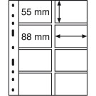 OPTIMA plastic pockets 4-way division, vertical, clear, 328118