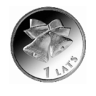 Coin "Christmas bells", 1 Lats.