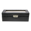 Black imitation leather box for watches, 264