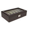 Brown imitation leather box for 12 watches, 73630