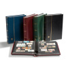 Leuchtturm Stockbook PREMIUM, A4, 32 black pages, padded leather* cover + case, blue (304196)