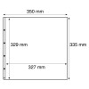 Leuchtturm plastic pockets MAXIMUM, for mint sheets open along top and on punched hole side, black (329262)