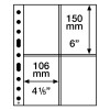 Leuchtturm GRANDE EASY  plastic sheets, 4 pockets for postcards (A6), PP, clear, pack of 50 (358076)