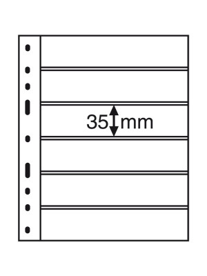 OPTIMA Plastic Pockets, 6-way division, black, 316995