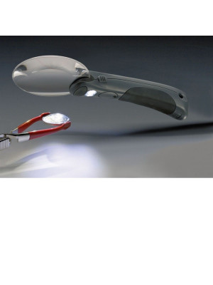 Frameless LED-lighted magnifier, 2.5x magnification, 307746