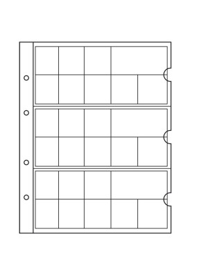 Coin sheets NUMIS NH24, for 3 Complete Euro-coin sets, 338425