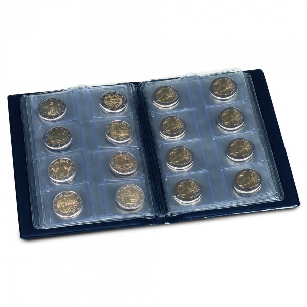 Coin Collection Album Leuchtturm 329334 Blue NUMIS Currency Collection Album 